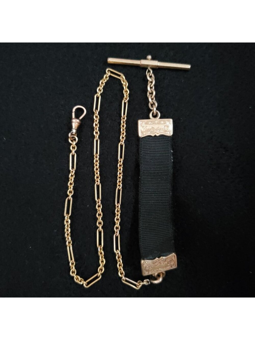 Vintage Victorian Pocket Watch Fob Chain Ribbon Hayward READ